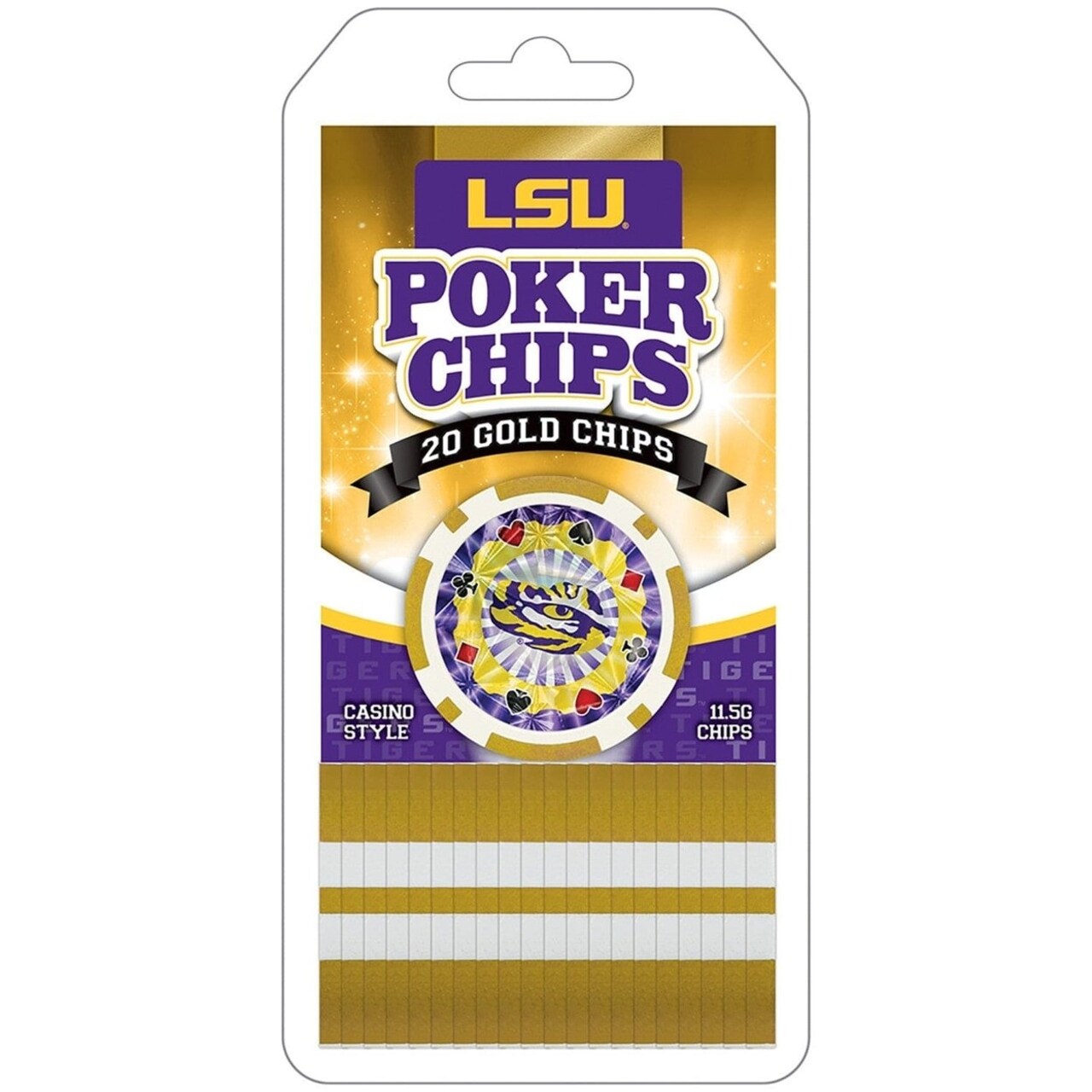 Lsu Tigers 20 Piece Silver Poker Chips Ncaa Casino Style Set Collector Edition